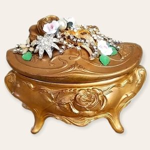 Repurposed Vintage Art Nouveau Jewelry Casket